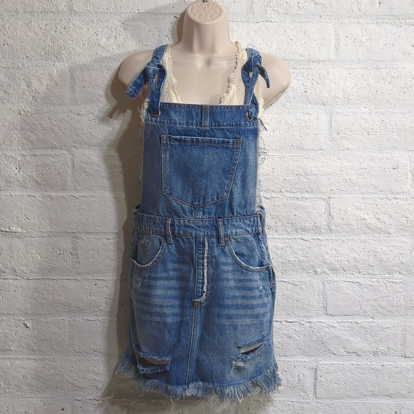 Denim Overall/Skirtall Dress - Picture 7 of 9